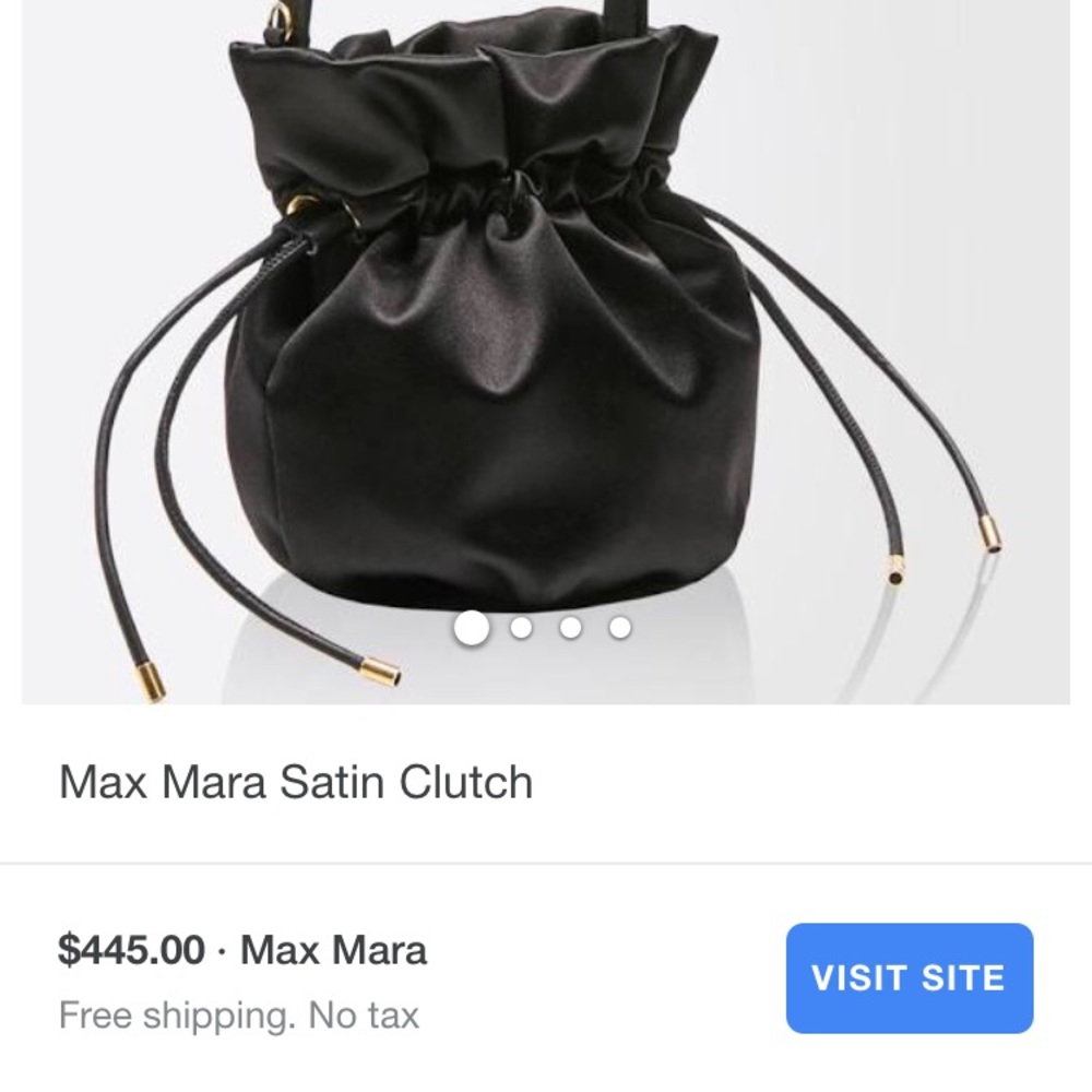 NWOT Authentic MaxMara black satin clutch purse - Picture 7 of 7